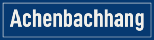 Straßenschild Achenbachhang