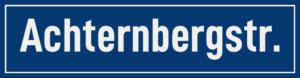 Straßenschild Achternbergstraße