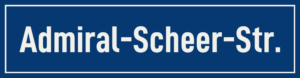 Straßenschild Admiral-Scheer-Straße