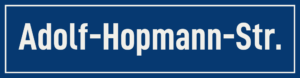 Straßenschild Adolf-Hopmann-Straße