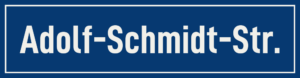 Straßenschild Adolf-Schmidt-Straße