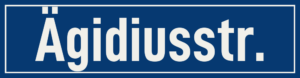 Straßenschild Ägidiusstraße