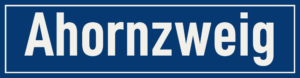 Straßenschild Ahornzweig