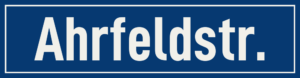Straßenschild Ahrfeldstraße