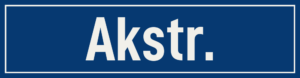 Straßenschild Akstraße