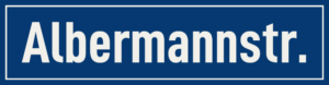 Straßenschild Albermannstraße
