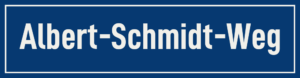 Straßenschild Albert-Schmidt-Weg