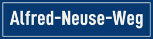 Straßenschild Alfred-Neuse-Weg