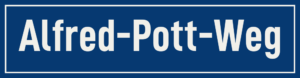 Straßenschild Alfred-Pott-Weg