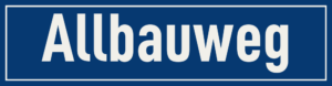 Straßenschild Allbauweg