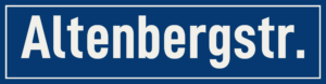 Straßenschild Altenbergstraße