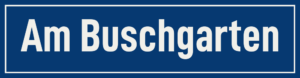Straßenschild Am Buschgarten