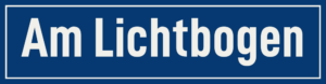 Straßenschild Am Lichtbogen