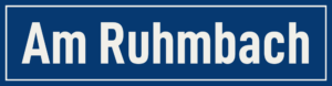 Straßenschild Am Ruhmbach