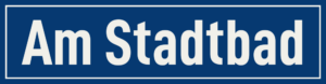 Straßenschild Am Stadtbad