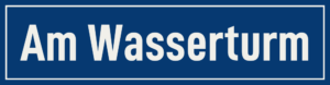 Straßenschild Am Wasserturm