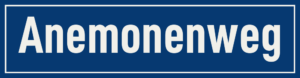 Straßenschild Anemonenweg