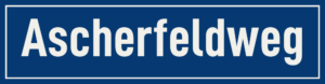 Straßenschild Ascherfeldweg