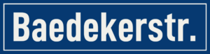 Straßenschild Baedekerstraße