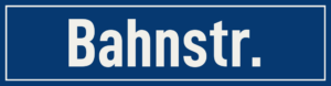 Straßenschild Bahnstraße