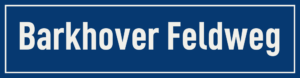 Straßenschild Barkhover Feldweg