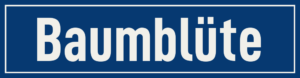 Straßenschild Baumblüte