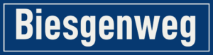 Straßenschild Biesgenweg