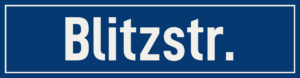 Straßenschild Blitzstraße