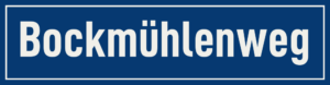 Straßenschild Bockmühlenweg