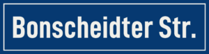 Straßenschild Bonscheidter Straße