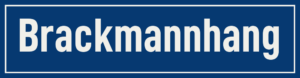Straßenschild Brackmannhang