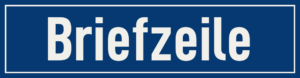 Straßenschild Briefzeile