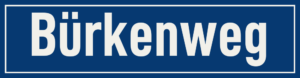 Straßenschild Bürkenweg