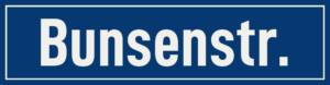 Straßenschild Bunsenstraße