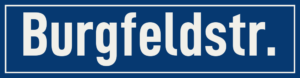 Straßenschild Burgfeldstraße