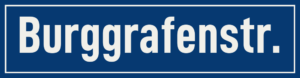 Straßenschild Burggrafenstraße