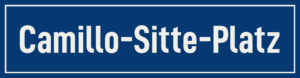 Straßenschild Camillo-Sitte-Platz