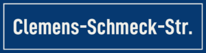Straßenschild Clemens-Schmeck-Straße