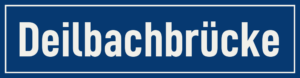 Straßenschild Deilbachbrücke