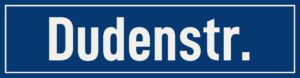 Straßenschild Dudenstraße
