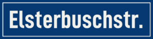 Straßenschild Elsterbuschstraße