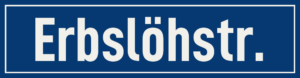 Straßenschild Erbslöhstraße