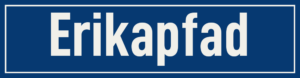 Straßenschild Erikapfad