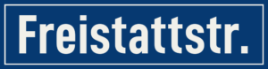 Straßenschild Freistattstraße