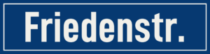 Straßenschild Friedenstraße
