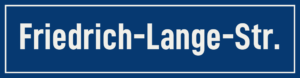 Straßenschild Friedrich-Lange-Straße