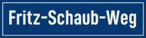 Straßenschild Fritz-Schaub-Weg