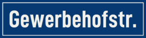 Straßenschild Gewerbehofstraße