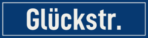 Straßenschild Glückstraße