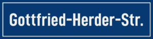 Straßenschild Gottfried-Herder-Straße